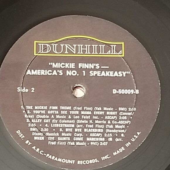 Mickie Finn's America's No. 1 Speakeasy 1966 Vinyl LP Record (DS 50009) - Picture 9 of 9